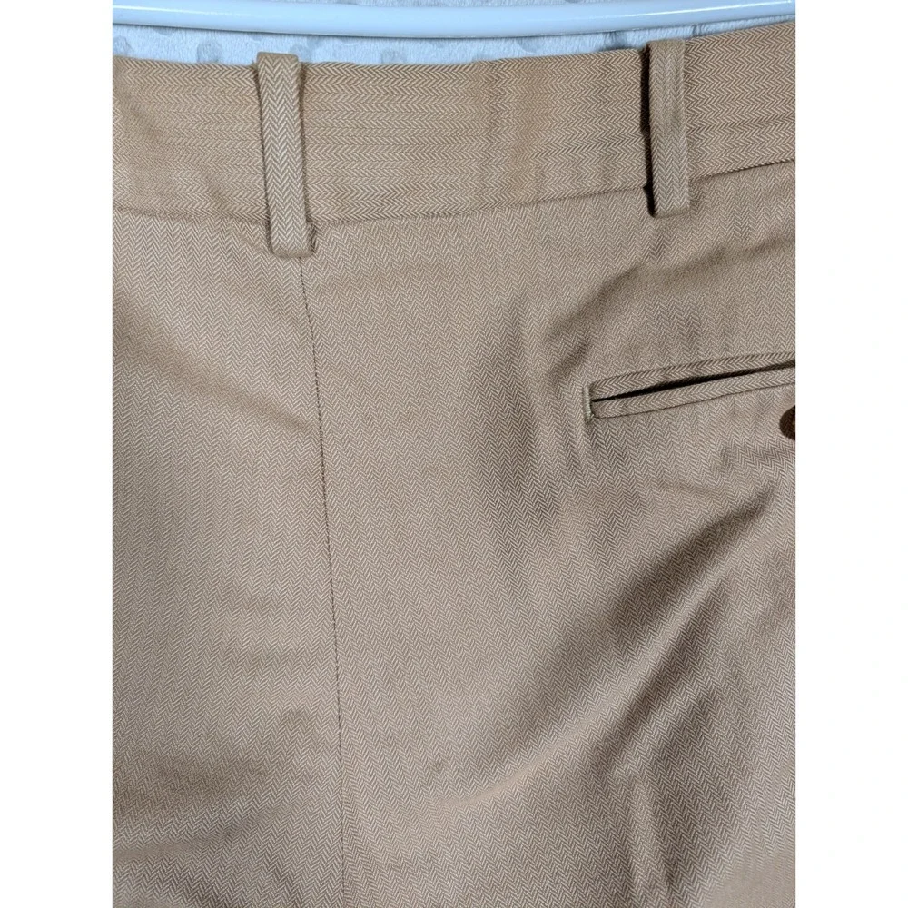 VTG Polo Ralph Lauren Pleated Herringbone Trouser Men 36x31* Beige Cotton Cuffed